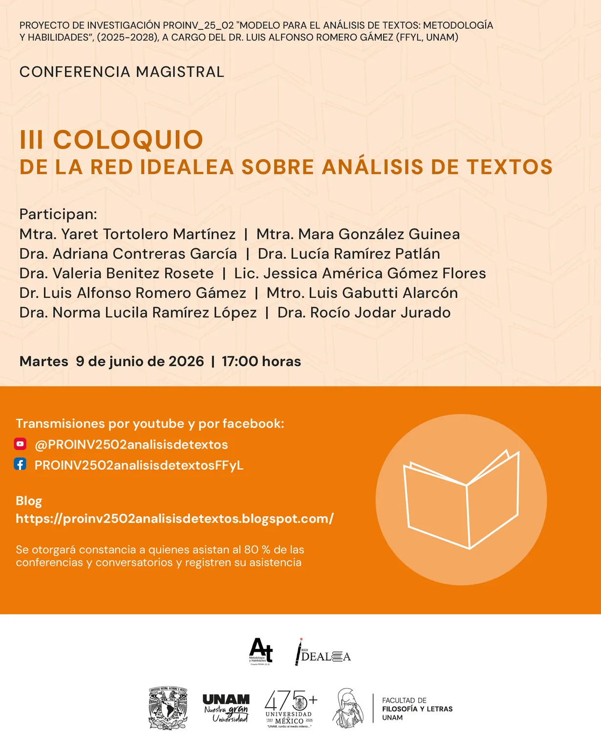 III Coloquio de la Red Idealea sobre análisis de Textos